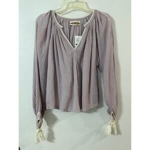 NWT Urban Outfitters Women's V-neck Sheer Tassel Wrist Blouse/Top - Size S/P